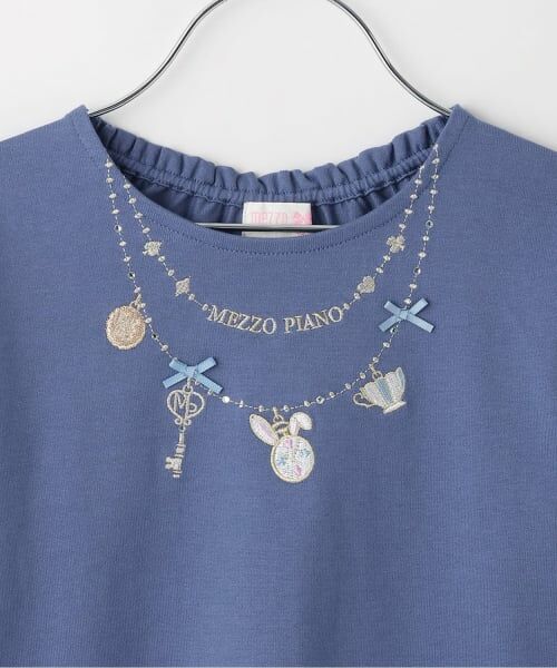 mezzo piano / メゾピアノ Tシャツ | アリスネックレス刺しゅう 長袖Tシャツ | 詳細3