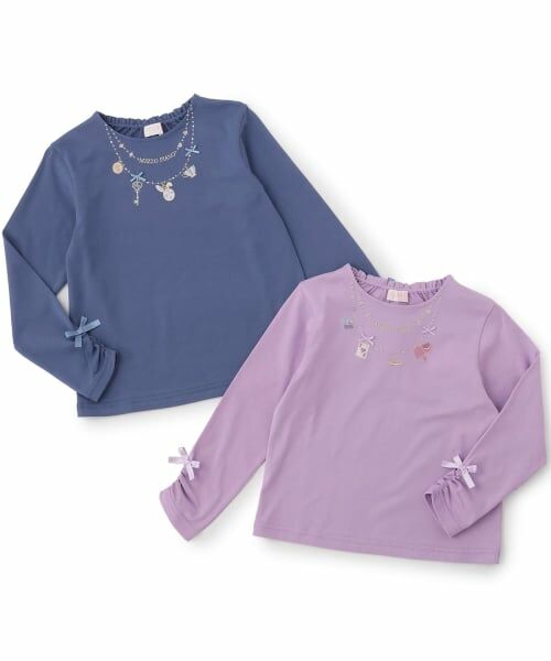 mezzo piano / メゾピアノ Tシャツ | アリスネックレス刺しゅう 長袖Tシャツ | 詳細9