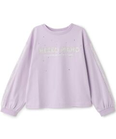 mezzo piano / メゾピアノ Tシャツ | 袖ロゴレースライン　長袖Tシャツ