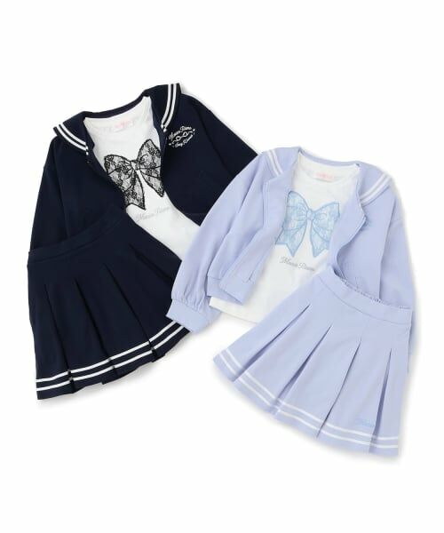 mezzo piano / メゾピアノ その他トップス | セーラーZIPパーカ&ラインスカパン&半袖Tシャツセット | 詳細19