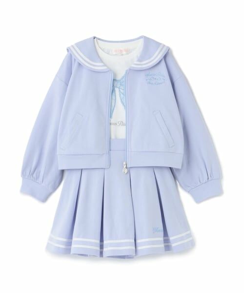 mezzo piano / メゾピアノ その他トップス | セーラーZIPパーカ&ラインスカパン&半袖Tシャツセット(サックス)