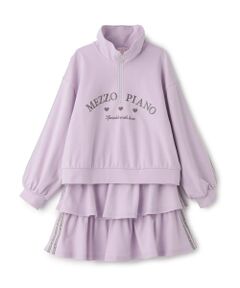 mezzo piano / メゾピアノ その他トップス | ハーフZIPプルオーバー＆フリルスカパンセット