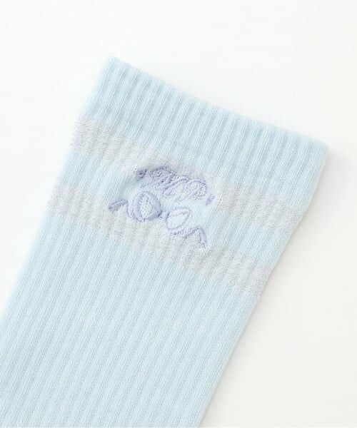 mezzo piano / メゾピアノ ソックス | ロゴ刺繍ラインリブ　ハイソックス【抗菌防臭】【日本製】 | 詳細1