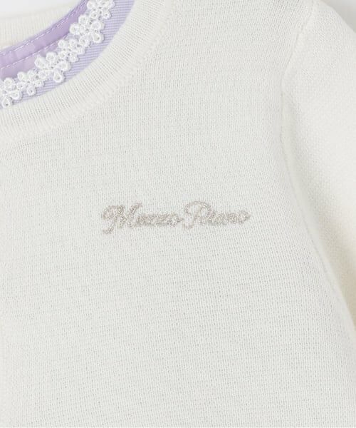 mezzo piano / メゾピアノ ミニ丈・ひざ丈ワンピース | お花刺しゅうドレス &ニットカーディガン セット | 詳細4