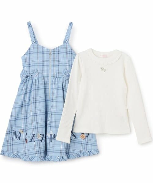 mezzo piano / メゾピアノ その他トップス | ロゴ刺しゅうキャミワンピース&長袖Tシャツセット | 詳細2