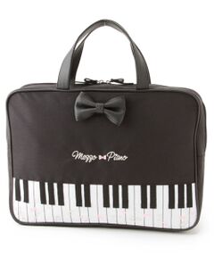 リボンモチーフつき鍵盤デザインレッスンバッグ