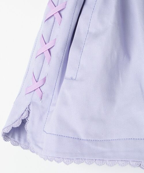 セール】 サイド編み上げウエストフリルキュロット （ショート・ハーフ  