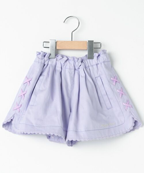 セール】 サイド編み上げウエストフリルキュロット （ショート・ハーフ  