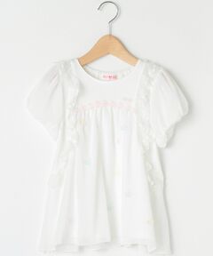 フラワーレースデコシフォンフリルチュニック