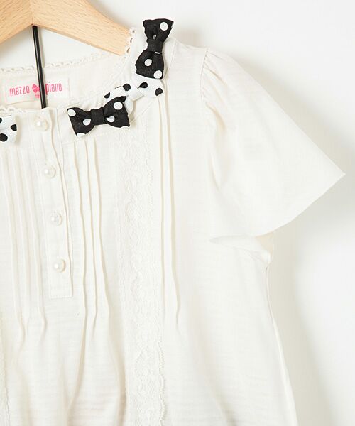 ＊＊mezzo piano / メゾピアノ セットアップ | リボンブラウス×ドットキュロットセット | 詳細2