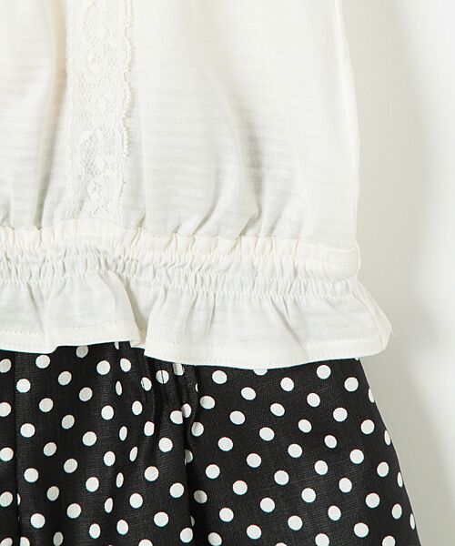 ＊＊mezzo piano / メゾピアノ セットアップ | リボンブラウス×ドットキュロットセット | 詳細4