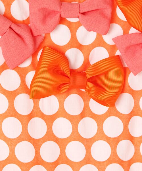 ＊＊mezzo piano / メゾピアノ ミニ・ひざ丈スカート | リボンデコ大粒水玉ジャンパースカート | 詳細1