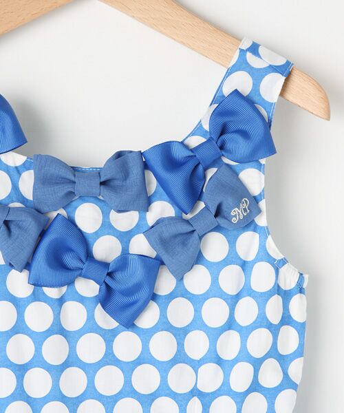 ＊＊mezzo piano / メゾピアノ ミニ・ひざ丈スカート | リボンデコ大粒水玉ジャンパースカート | 詳細3