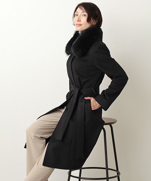MG SABLE / エムジーセーブル ステンカラーコート | カシミヤ100％コート（ベルト付き） | 詳細12