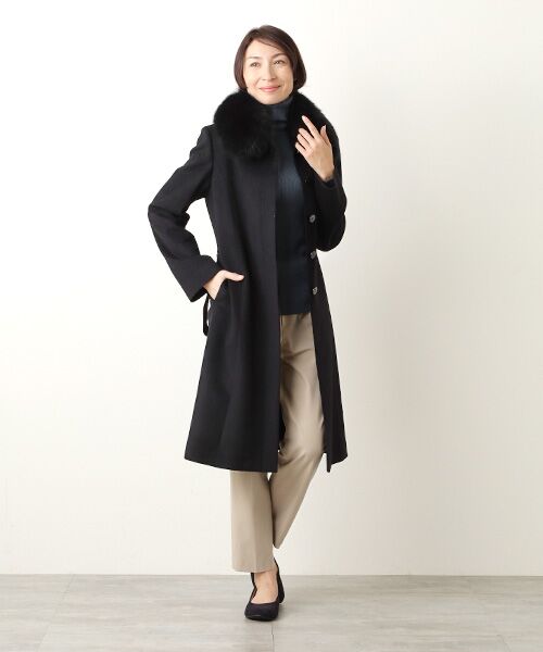 MG SABLE / エムジーセーブル ステンカラーコート | カシミヤ100％コート（ベルト付き） | 詳細13
