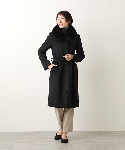MG SABLE / エムジーセーブル ステンカラーコート | カシミヤ100％コート（ベルト付き） | 詳細14