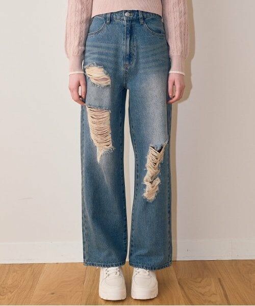 Mi-je / ミジェ その他パンツ | アソートワイドパンツ【韓国ファッション】（ブルー）