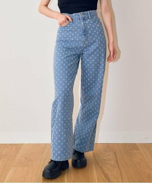 Mi-je / ミジェ その他パンツ | アイレットワイドパンツ【韓国ファッション】（ライト ブルー）