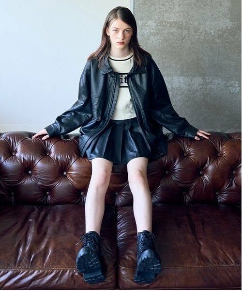 Mi-je / ミジェ ミニ・ひざ丈スカート | 合皮プリーツスカート【韓国ファッション】 | 詳細1