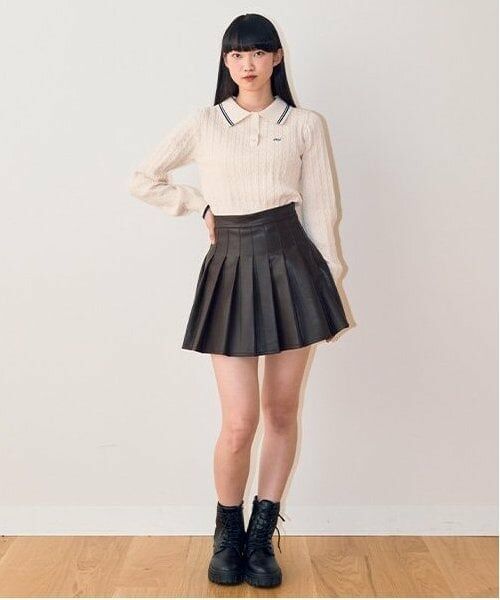 Mi-je / ミジェ ミニ・ひざ丈スカート | 合皮プリーツスカート【韓国ファッション】 | 詳細4