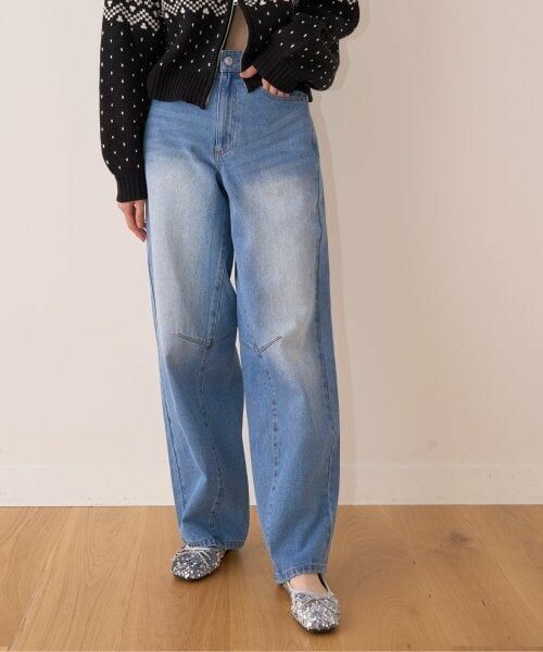 Mi-je / ミジェ その他パンツ | カーブパンツ【韓国ファッション】（ブルー）