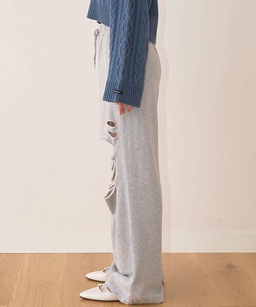 Mi-je / ミジェ その他パンツ | ダメージスウェットパンツ【韓国ファッション】 | 詳細1