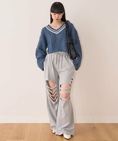 Mi-je / ミジェ その他パンツ | ダメージスウェットパンツ【韓国ファッション】 | 詳細10