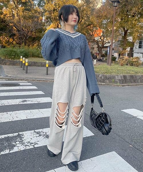 Mi-je / ミジェ その他パンツ | ダメージスウェットパンツ【韓国ファッション】 | 詳細17