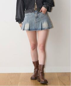 Mi-je / ミジェ ミニ・ひざ丈スカート | デニムBOXプリーツスカート【韓国ファッション】