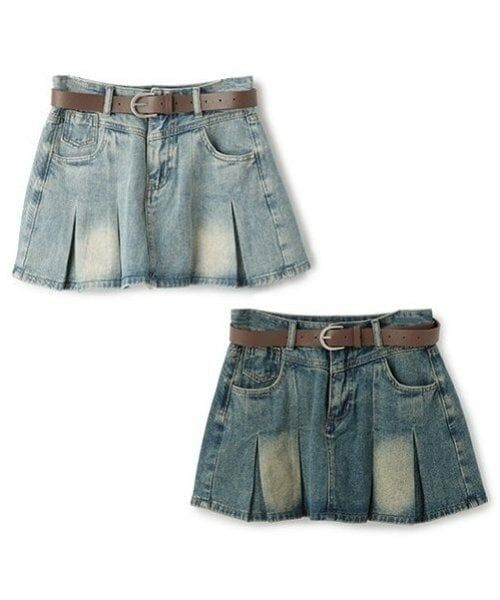 Mi-je / ミジェ ミニ・ひざ丈スカート | デニムBOXプリーツスカート【韓国ファッション】 | 詳細11