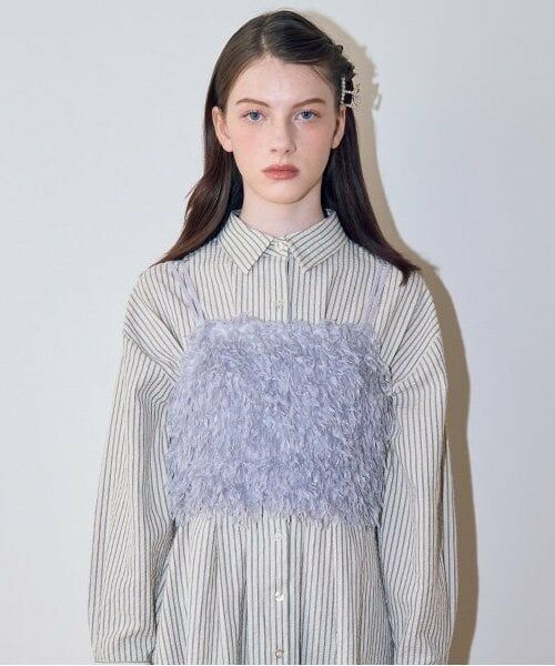 Mi-je / ミジェ Tシャツ | フェザービスチェ【韓国ファッション】（ブルー グレー）