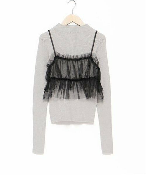 Mi-je / ミジェ ニット・セーター | チュールビスチェニットSET【韓国ファッション】 | 詳細12