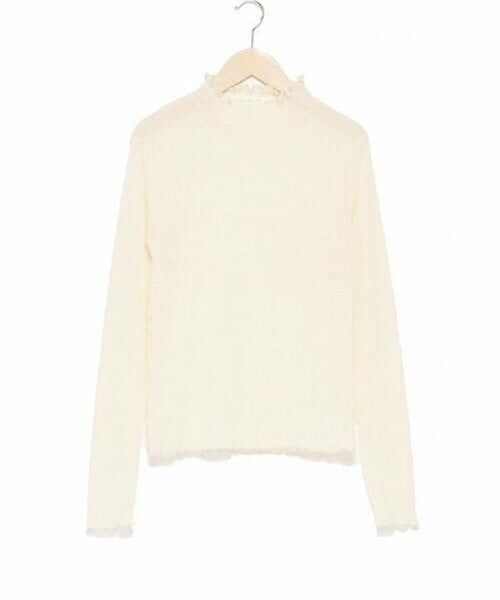 Mi-je / ミジェ Tシャツ | チュールハイネックインナー【韓国ファッション】（オフ ホワイト）