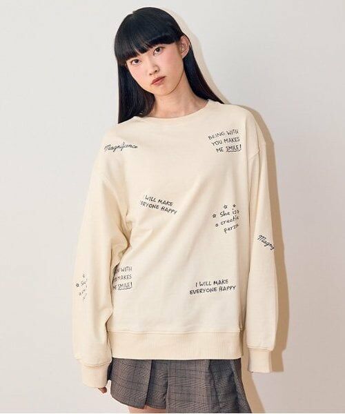 Mi-je / ミジェ スウェット | アソートスエット【韓国ファッション】（アイボリー）