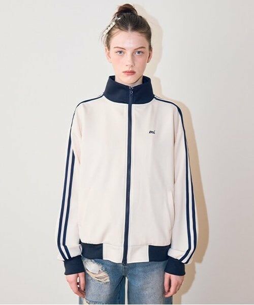 Mi-je / ミジェ ブルゾン | トラックジャケット【韓国ファッション】（アイボリー）