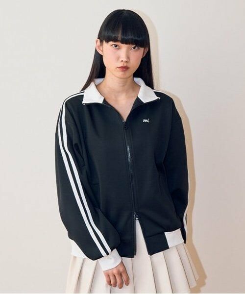 Mi-je / ミジェ ブルゾン | トラックジャケット【韓国ファッション】（黒）