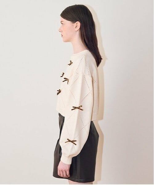 Mi-je / ミジェ ニット・セーター | リボンモチーフダイヤニット【韓国ファッション】 | 詳細1