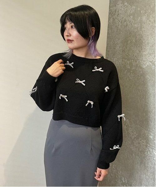 Mi-je / ミジェ ニット・セーター | リボンモチーフダイヤニット【韓国ファッション】 | 詳細11