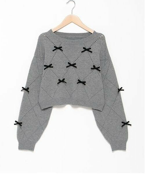 Mi-je / ミジェ ニット・セーター | リボンモチーフダイヤニット【韓国ファッション】 | 詳細7