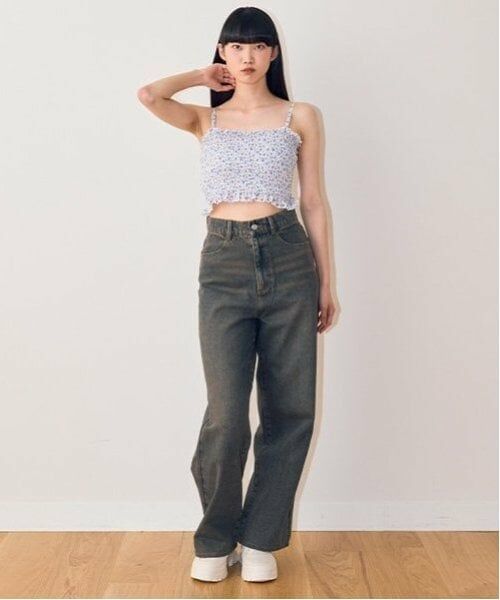 Mi-je / ミジェ Tシャツ | 花柄シャーリングブラトップ【韓国ファッション】 | 詳細4