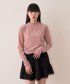 Mi-je / ミジェ Tシャツ | シアーベロアトップス【韓国ファッション】