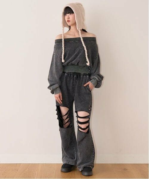 Mi-je / ミジェ Tシャツ | オフショルスウェットプルオーバー【韓国ファッション】 | 詳細10