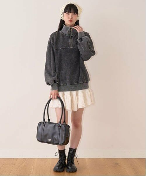 Mi-je / ミジェ Tシャツ | ハーフZIPプルオーバー【韓国ファッション】 | 詳細1