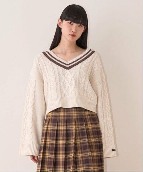 Mi-je / ミジェ ニット・セーター | チルデンニット【韓国ファッション】（アイボリー）