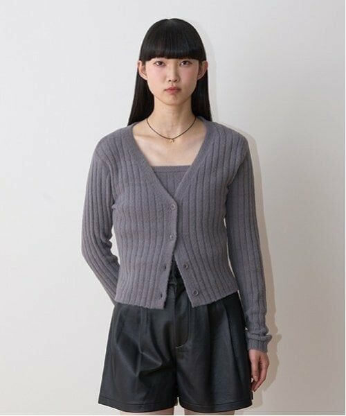 Mi-je / ミジェ ニット・セーター | リブカーデキャミSET【韓国ファッション】 | 詳細7