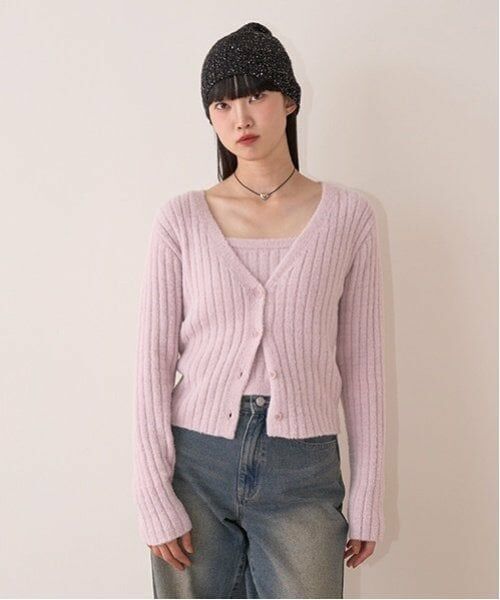 Mi-je / ミジェ ニット・セーター | リブカーデキャミSET【韓国ファッション】 | 詳細9