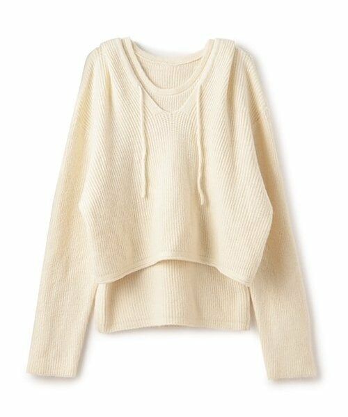 Mi-je / ミジェ ニット・セーター | フードインナーSET【韓国ファッション】（アイボリー）