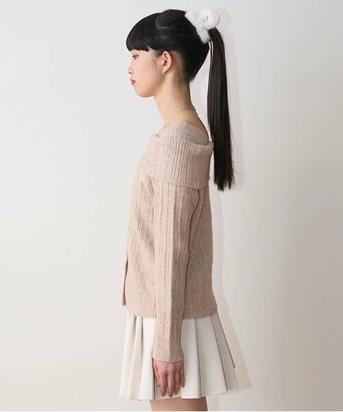 Mi-je / ミジェ ニット・セーター | オフショルレイヤードニット【韓国ファッション】 | 詳細1