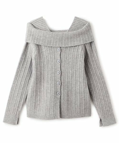 Mi-je / ミジェ ニット・セーター | オフショルレイヤードニット【韓国ファッション】（ライト グレー）