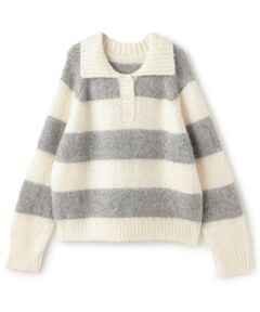 Mi-je / ミジェ ニット・セーター | 太ボーダー衿つきニット【韓国ファッション】